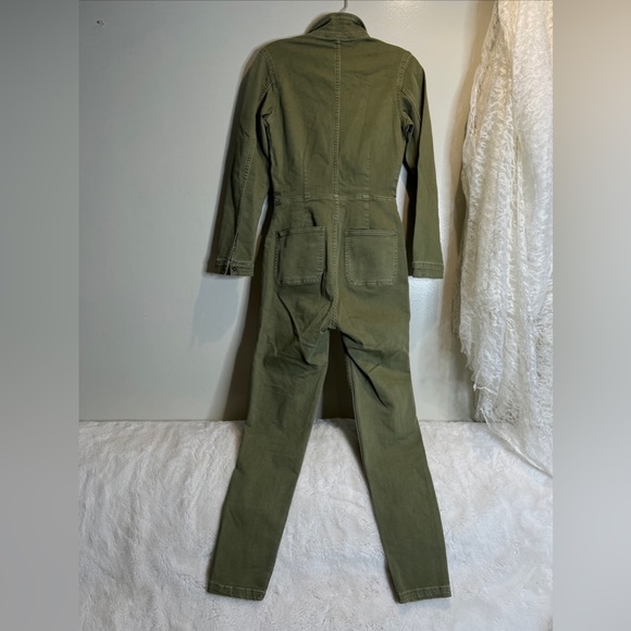 Free People Lennox Denim Fitted Jumpsuit coverall S - Picture 7 of 7
